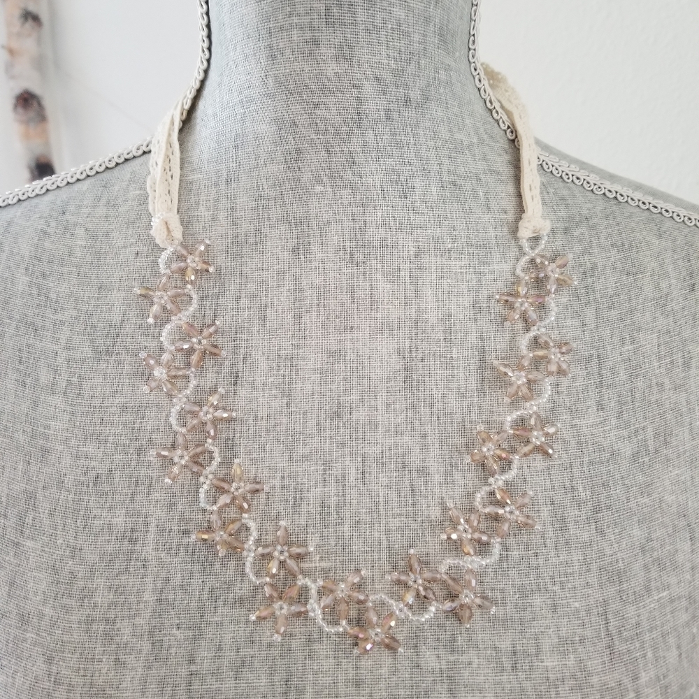 Handmade Floral Bead Necklace